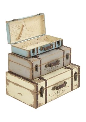 Farmhouse Wooden Trunk - Set of 3