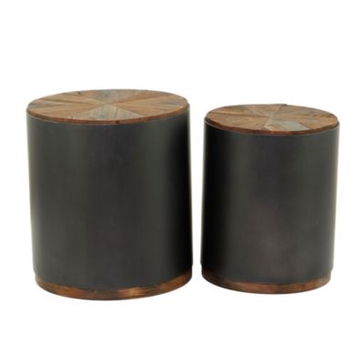 Rustic Metal Accent Table - Set of 2