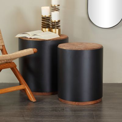 Rustic Metal Accent Table - Set of 2