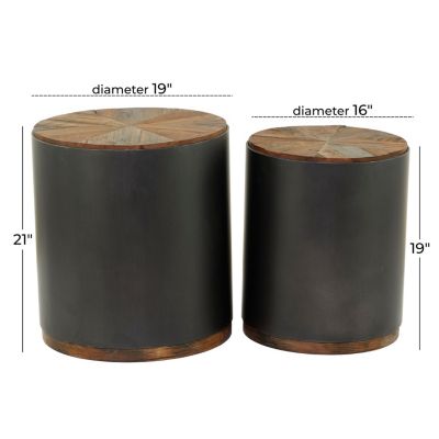 Rustic Metal Accent Table - Set of 2