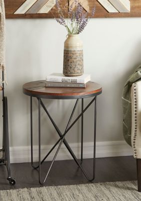 Rustic Metal Accent Table