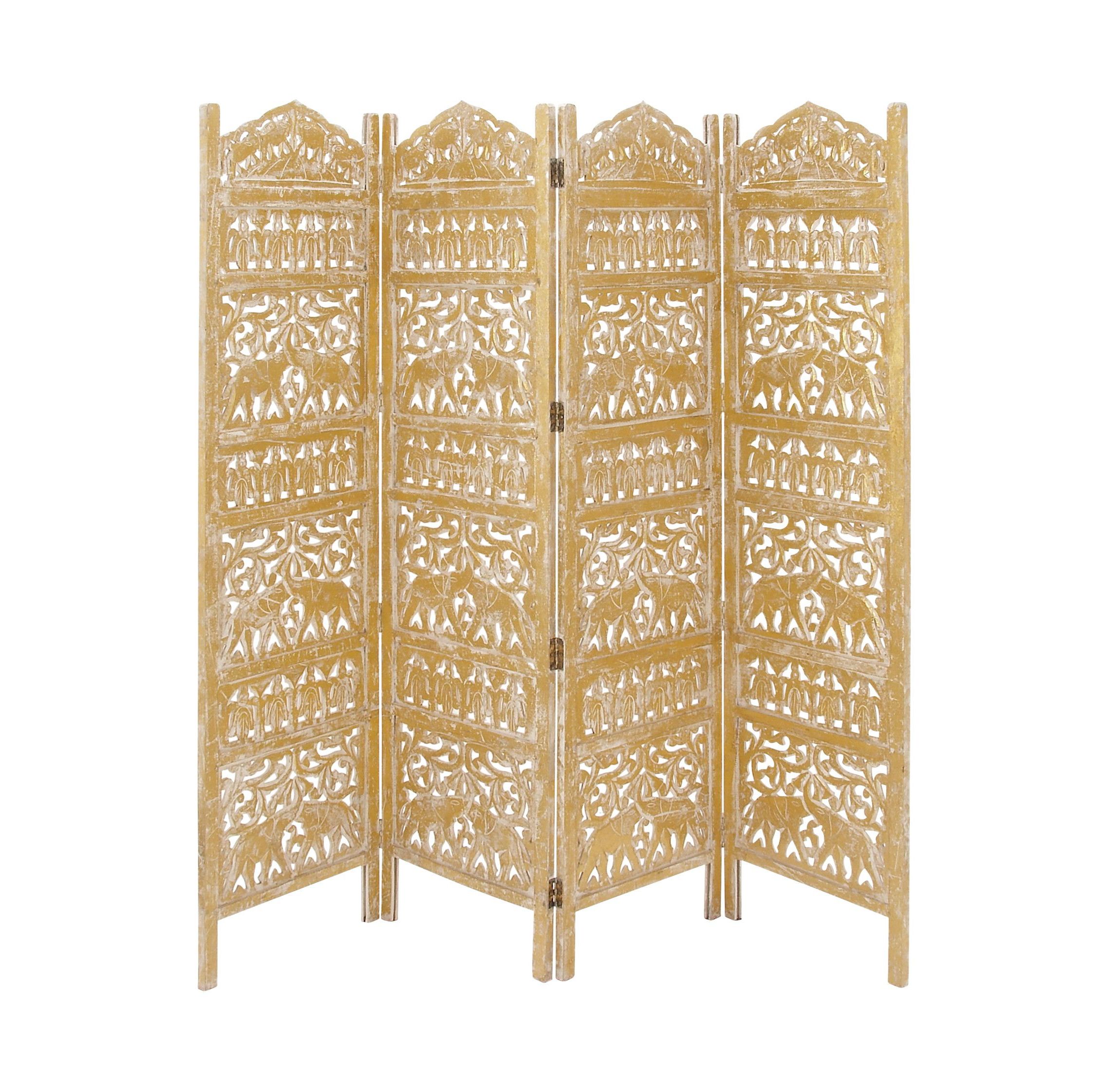 Traditional Wooden Room Divider Screen