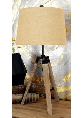 Rustic Wood Table Lamp - Set of 2