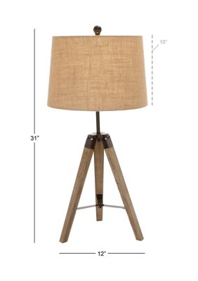 Rustic Wood Table Lamp - Set of 2