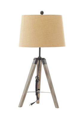 Rustic Wood Table Lamp - Set of 2