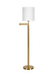  Moby Swing Arm Brass Finish Floor Lamp With Empire Shade 
