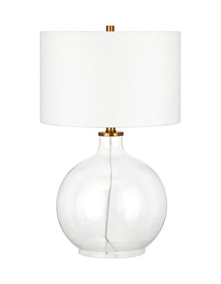 Carter Laelia Clear Glass Table Lamp, Clear Glass Table Lamp With Grey Shade