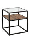  Addison Side Table In Blackened Bronze And Oak 
