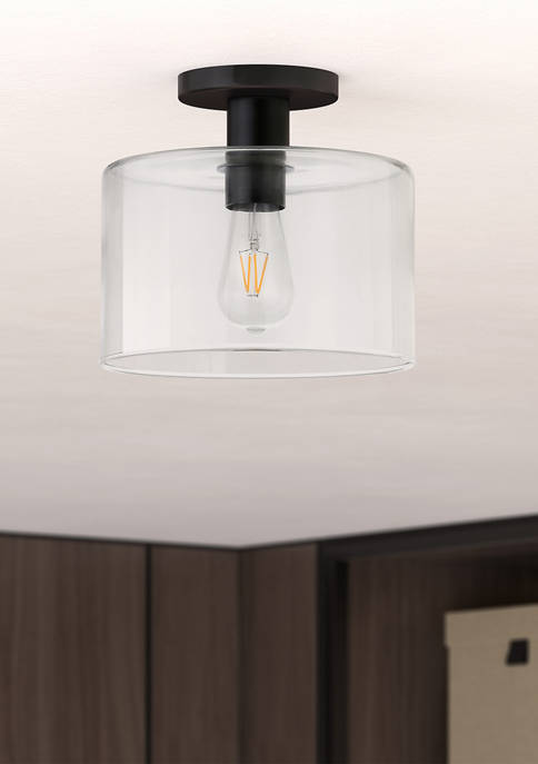 Henri Semi Flush Mount Ceiling Light with Clear Glass Shade