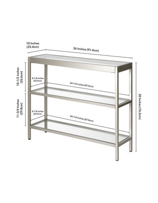 Console Table Satin Nickel Finish, 36 Inch Console Table White