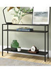 Ricardo Blackened Bronze Console Table with Metal Shelves