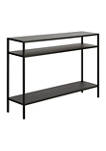 Ricardo Blackened Bronze Console Table with Metal Shelves