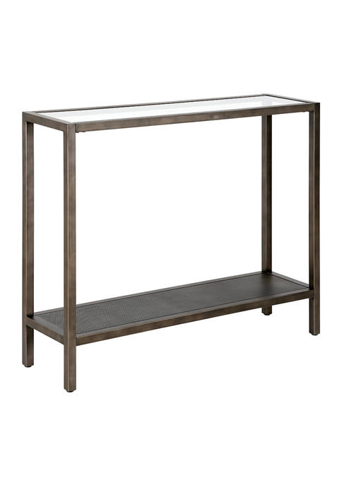 Rigan 36 Inch Aged Steel Console Table