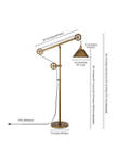Descartes Floor Lamp In Antique Brass With Pulley System 