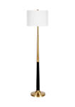 Lyon Two-Tone Brushed Brass and Matte Black Floor Lamp