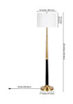 Lyon Two-Tone Brushed Brass and Matte Black Floor Lamp