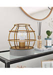 Kennet Table Lamp with Antique Brass Cage and Concrete Pedestal