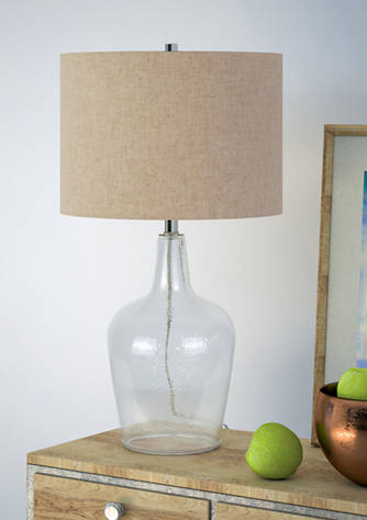 Carter Helix Fillable Table Lamp, Fillable Clear Glass Lamp