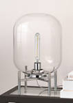 Edison Glass Shade Polished Nickel Finish Table Lamp