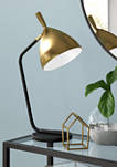 Yossi Blackened Bronze Table Lamp with Brass Finished Shade
