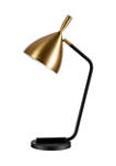Yossi Blackened Bronze Table Lamp with Brass Finished Shade