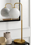 Harrison Arc Table Lamp with White Milk Glass Shade