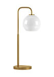 Harrison Arc Table Lamp with White Milk Glass Shade