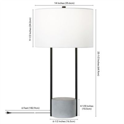 Uma 27.75" Tall Table Lamp with Fabric Shade