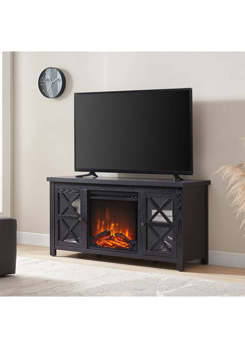 Colton 47.75 Inch TV Stand with Log Fireplace Insert