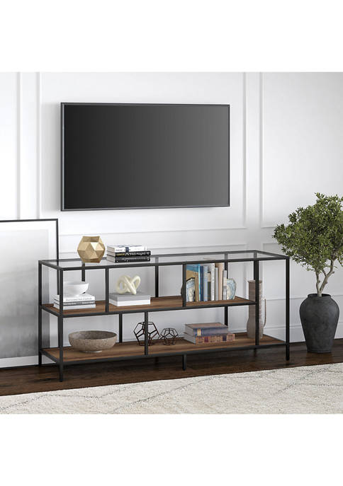 Winthrop 55 Inch TV Stand with Glass Top and Shelves