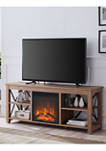 Sawyer 58 Inch TV Stand with Log Fireplace Insert