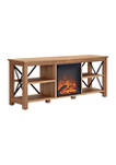 Sawyer 58 Inch TV Stand with Log Fireplace Insert