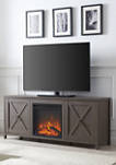 Granger 58 Inch TV Stand with Log Fireplace Insert