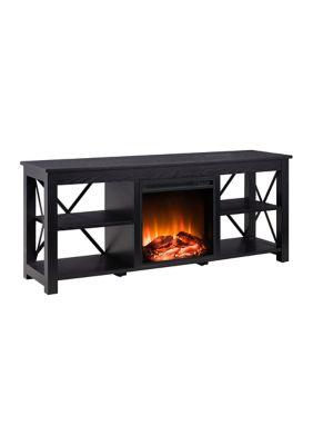 Sawyer 58" TV Stand with Log Fireplace