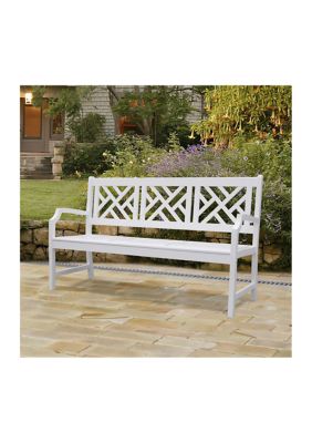 Bradley Outdoor Patio 4-Foot Wood Garden Bench in White