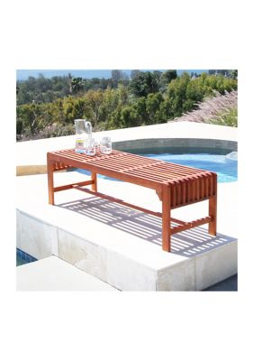 Malibu Outdoor Patio 5-Foot Wood Backless Garden Bench