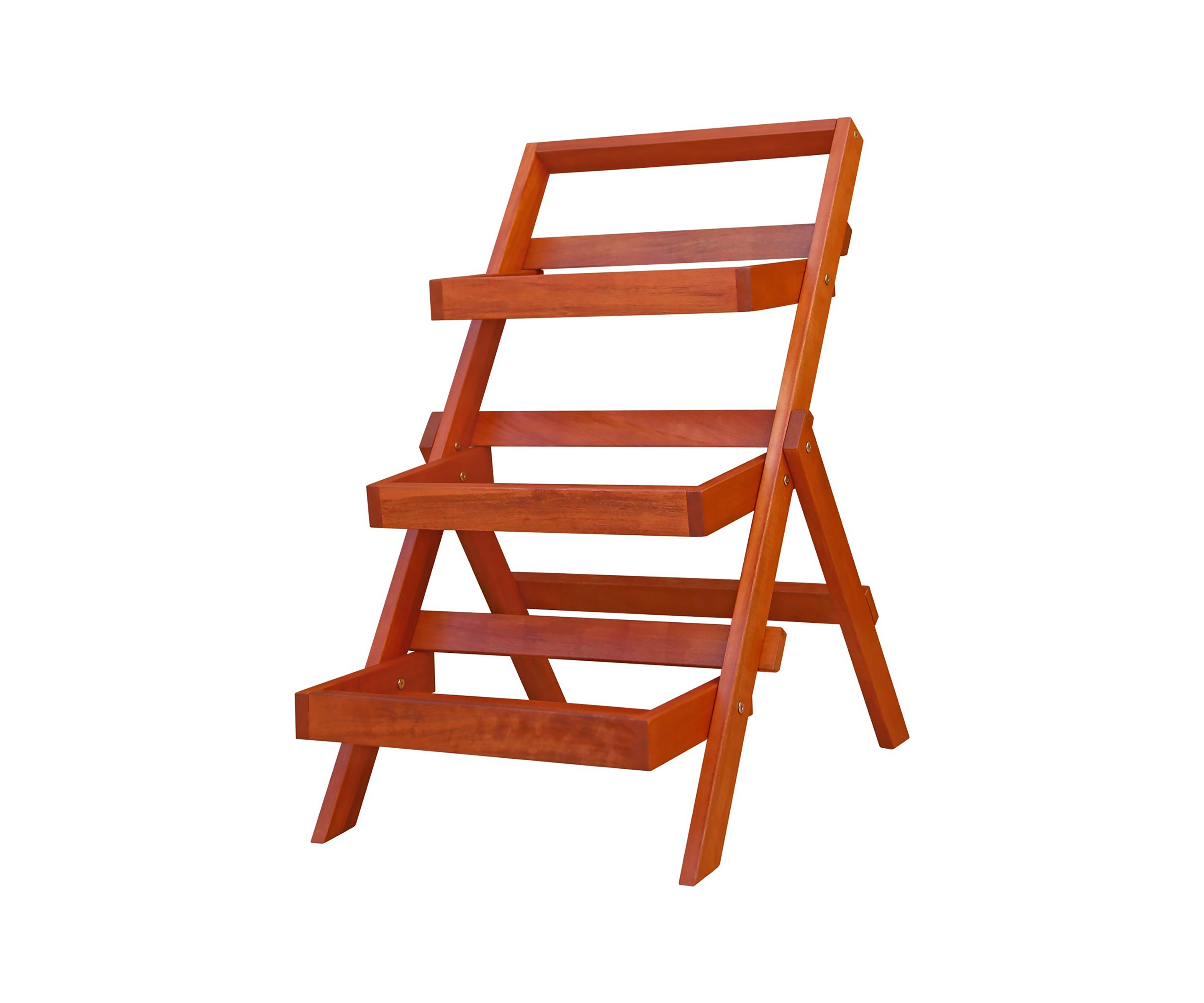 Malibu Outdoor Three-Layer Wood Garden Plant Stand
