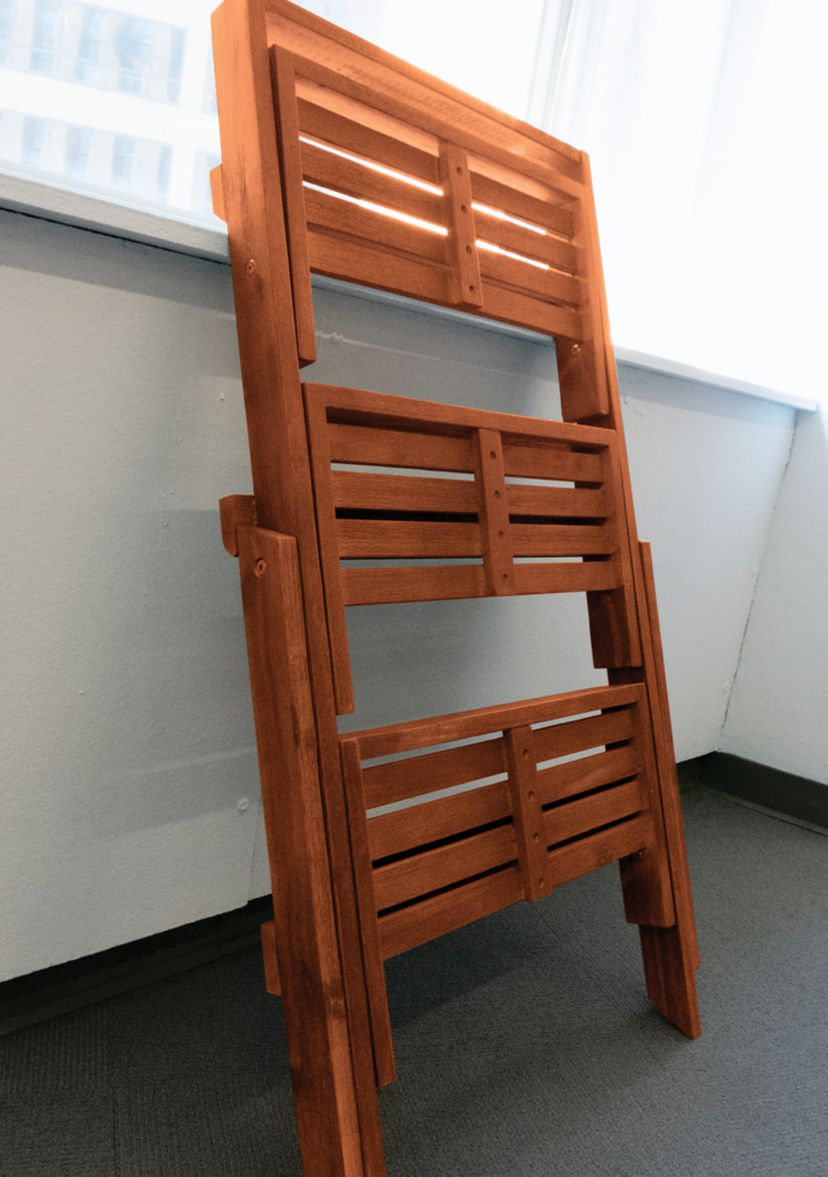 Malibu Outdoor Three-Layer Wood Garden Plant Stand