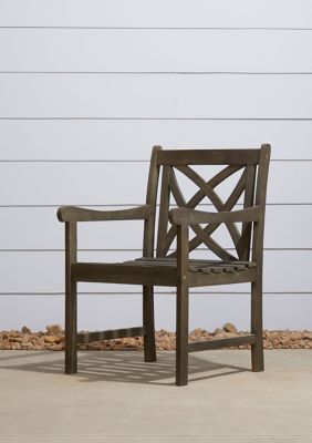 Renaissance Outdoor Patio Hand-Scraped Wood Garden Armchair