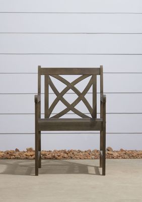Renaissance Outdoor Patio Hand-Scraped Wood Garden Armchair