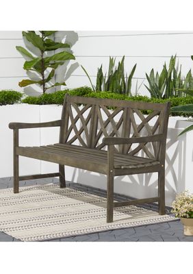 Renaissance Outdoor Patio -Foot Hand-Scraped Wood Garden Bench