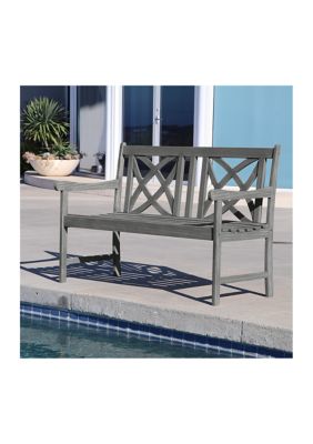 Renaissance Outdoor Patio -Foot Hand-Scraped Wood Garden Bench