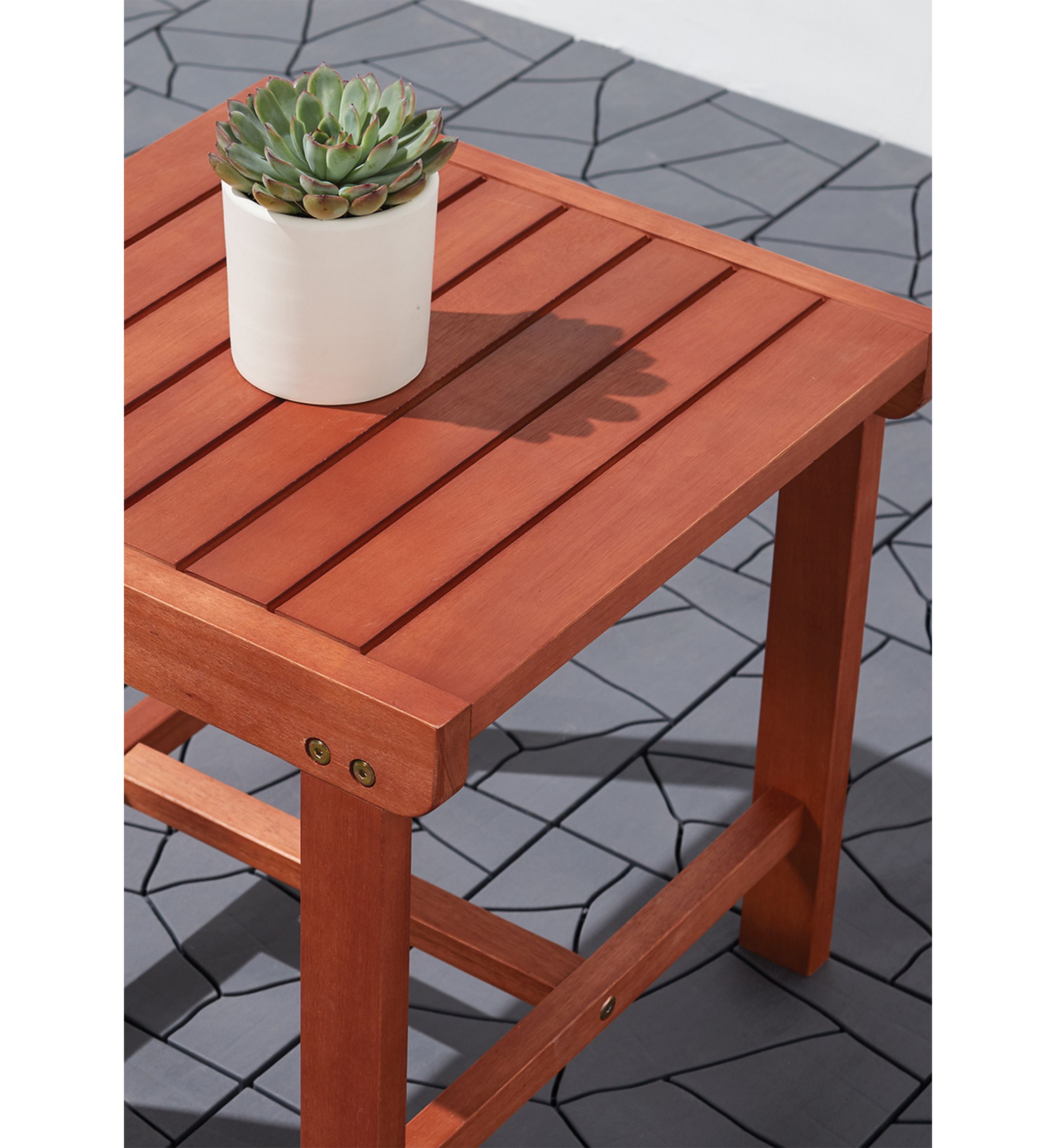 Malibu Outdoor Patio Wood Side Table