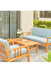 Kapalua Honey Nautical Eucalyptus Wooden Outdoor Sofa Set
