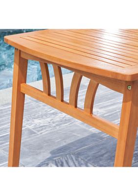 Kapalua Honey Eucalyptus Wooden Outdoor Dining Table with Umbrella Hole