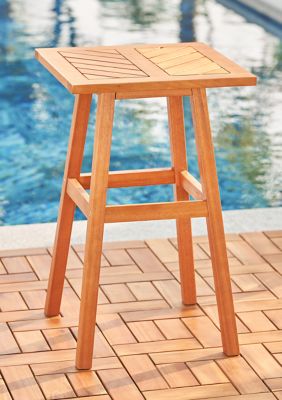 Olina Honey Fish Bone Eucalyptus Wooden Outdoor Side Table