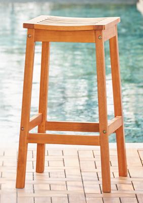  Olina Honey Eucalyptus Wooden Outdoor Dining Stool 