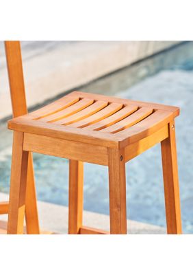  Olina Honey Eucalyptus Wooden Outdoor Dining Stool 