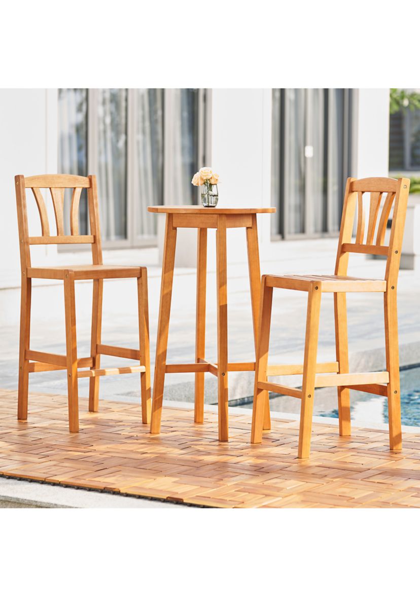 Kapalua Honey Eucalyptus Wooden Outdoor Bar Table