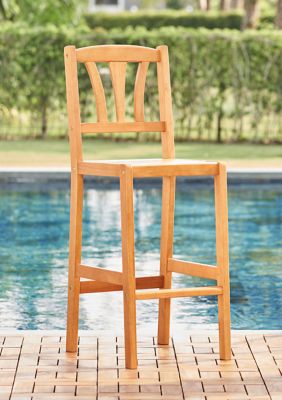 Kapalua Honey Nautical Eucalyptus Wooden Outdoor Bar Chair